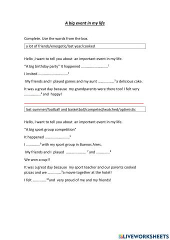 A big event in my life