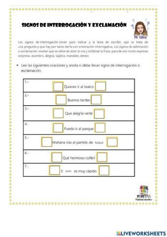 Signos de interrogación y exclamación