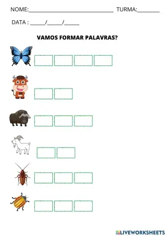 Escrita de palavras com b