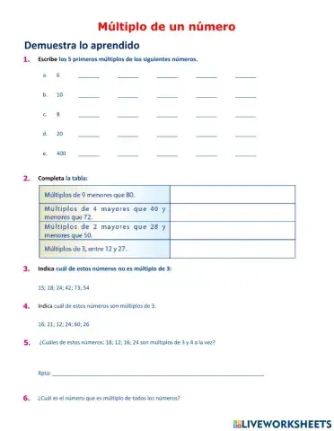 Múltiplos de un número