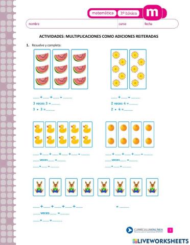 Multiplicación como suma iterada