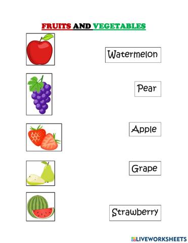 Fruits & vegetables Match