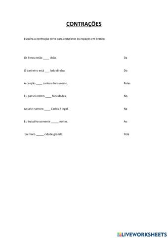 Contrações exemplos