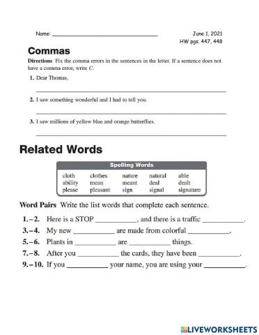 English 3rd HW 06-01