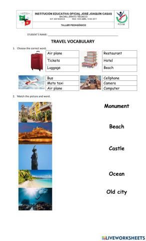 Travel vocabulary
