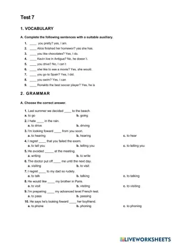 Preparación Suficiencia Level III: Test 7