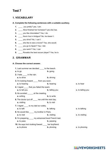 Preparación Suficiencia Level III: Test 7