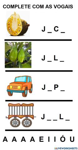 Complete com as vogais