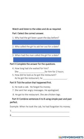 Past perfect Listening