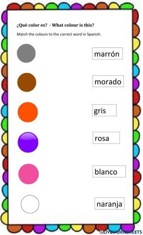 Spanish - Colours