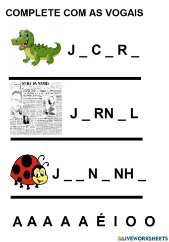 Complete com as vogais