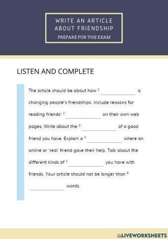 Write an article about friendship