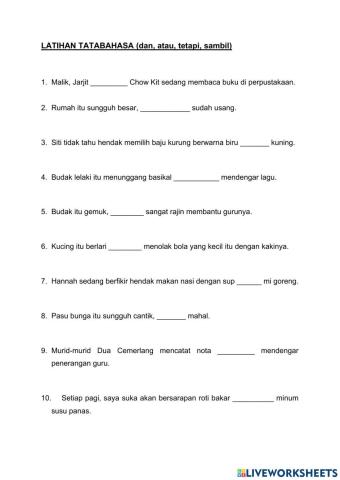 Latihan kata hubung