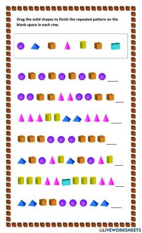 Mathematics - Repeated Patterns using Solid shapes