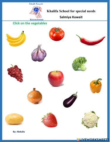 Click on the vegetables