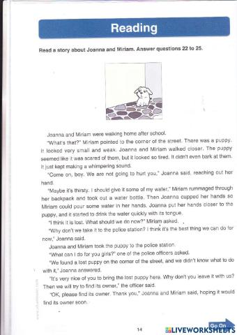 TOEFL Primary - Reading Test 1(continuation)