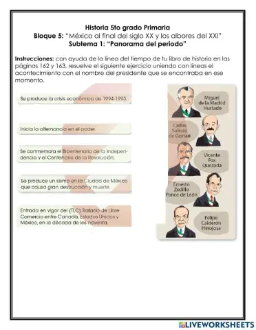 Bloque 5:México al final del siglo XX y los albores del XXI