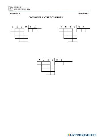 Divisiones con dos cifras en el divisor