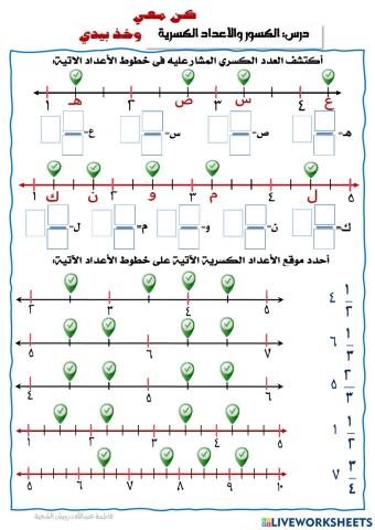 الكسور والأعداد الكسرية