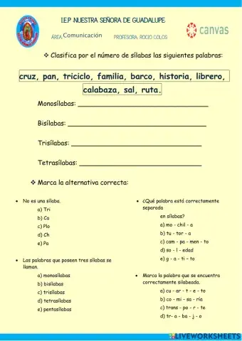 Aprendmeos sobre las sílabas