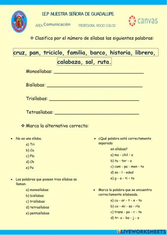 Aprendmeos sobre las sílabas