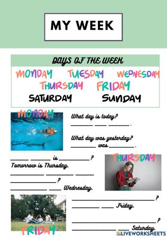 My Week - Days of the Week