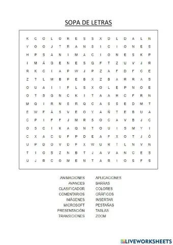 SOPA DE LETRAS