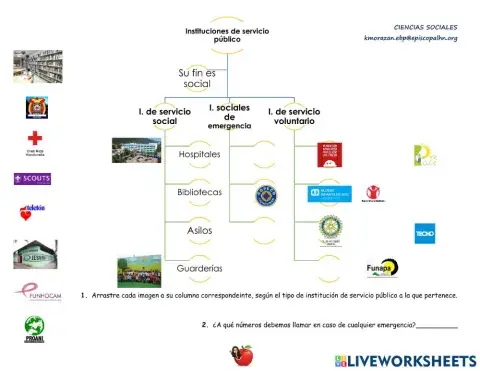 Instituciones de servicio social y público, 3°