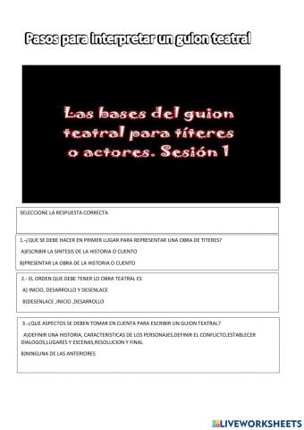 Pasos para guion teatra.