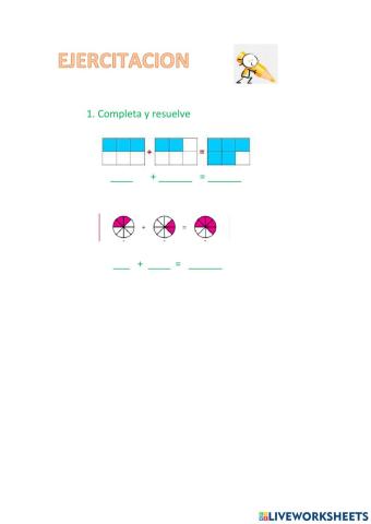 Ejercitacion suma y resta de fracciones