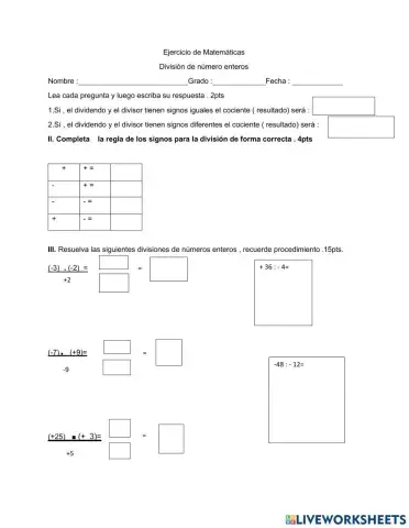 División de números enteros