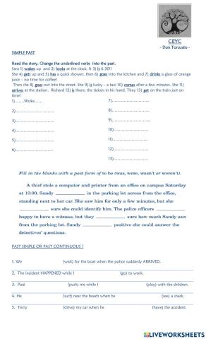 Past simple-continuous - comparatives -superlatives