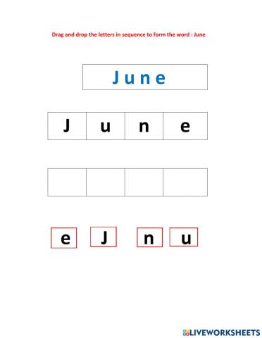 Months of the year :June