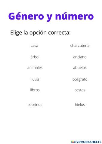 Género y número