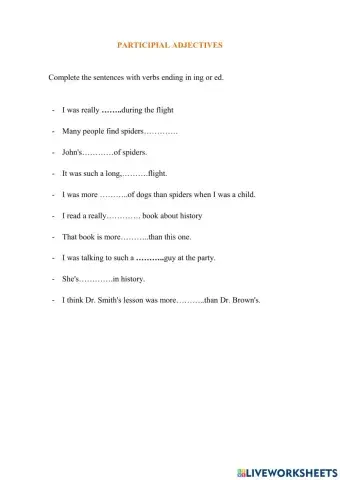 Participial adjectives