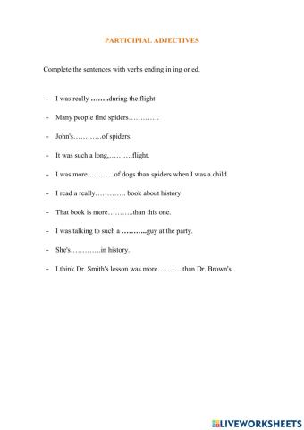 Participial adjectives