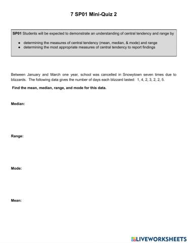 Mean, Median, Mode, and Range
