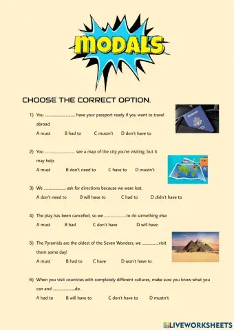 Modals Necessity (present, past, future)