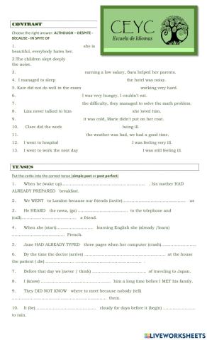 Past perfect - contrast