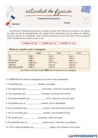 Presente de Subjuntivo
