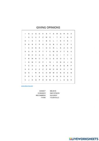 Giving opinions
