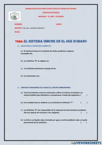 El sistema inmune en el ser humano