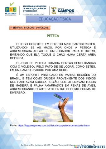 Atividades de esportes