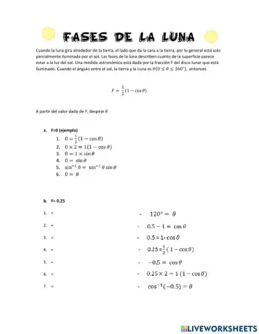 Fases De La LUNA (RAZONES TRIGONOMÉTRICAS)