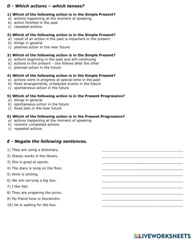 2 Present simple and Present Continuous PART3