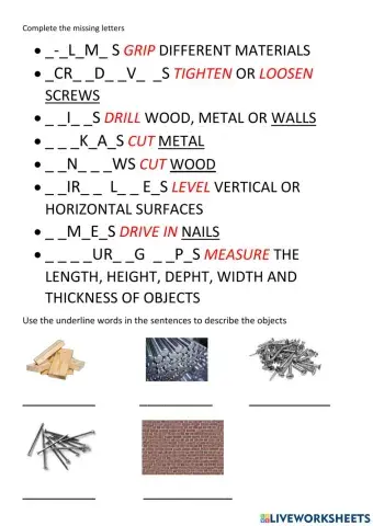 Tools and their uses