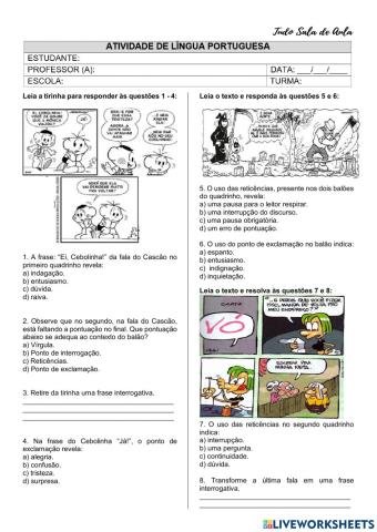 Atividade com pontuação