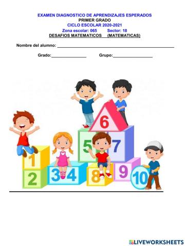 Examen de MATEMATICAS  trimestre 3