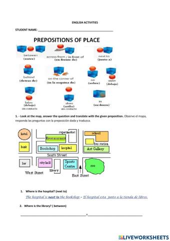 Prepositions of place