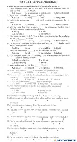 Gerunds & Infinitives